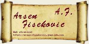 Arsen Fišeković vizit kartica